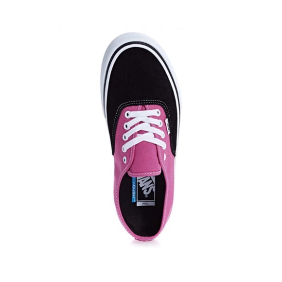 VANS Black Magenta Pink Canvas Suede Skate Shoes - Picture 4 of 8